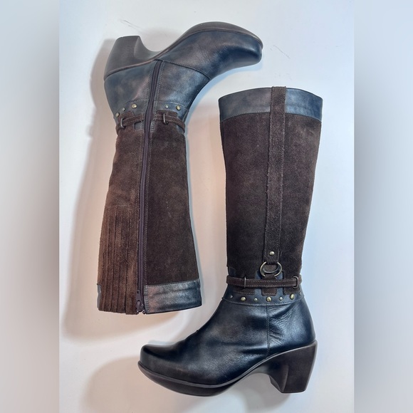 NAOT ‘Gratify’ Brown Suede Leather Boots Tall Heels Women’s 38 - Picture 2 of 14
